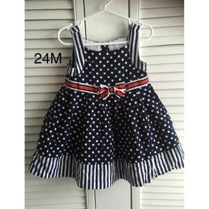 Heirlooms 24M Dress red white blue dot